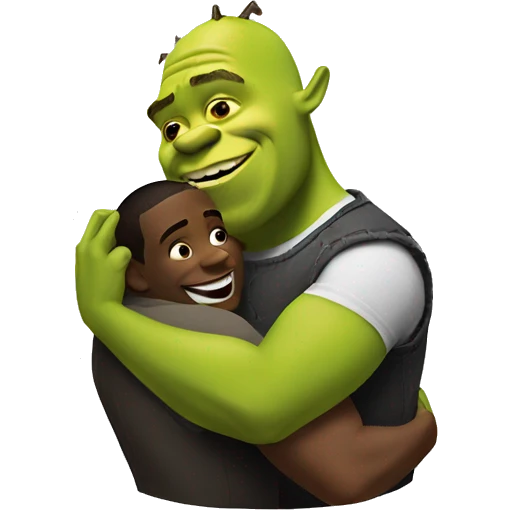 shrek and black man hugging  emoji