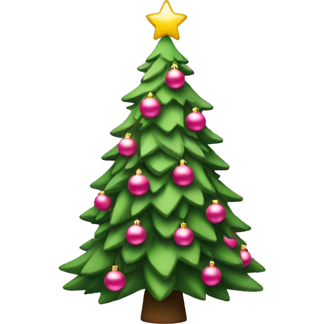 christmas tree with pink ornaments emoji