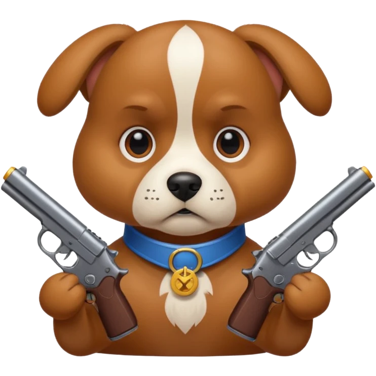 Dog with  guns￼ emoji
