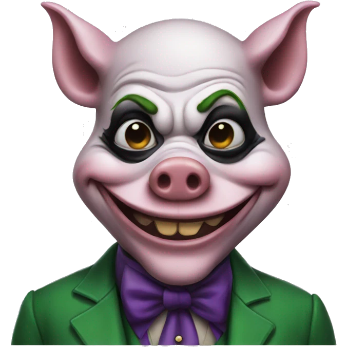pig dressed as the joker emoji