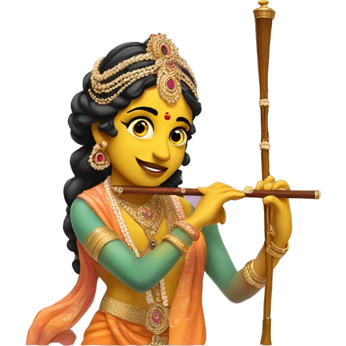 Radha krishna with flute emoji