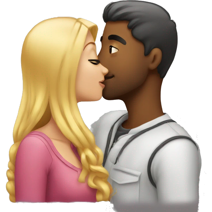 Girl kiss guy emoji