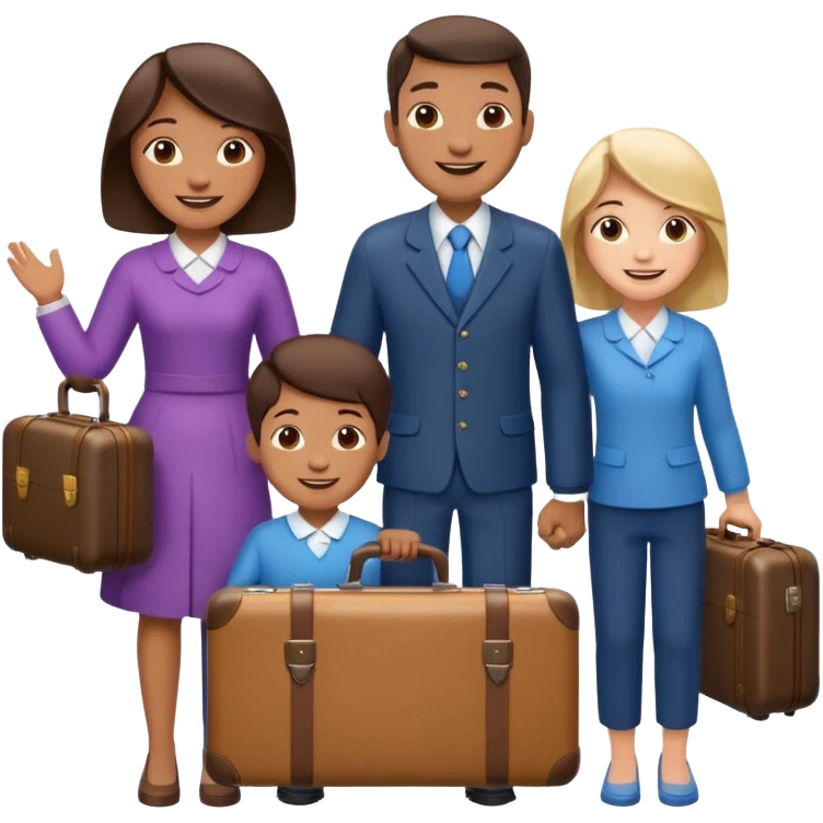 familia con maleta emoji