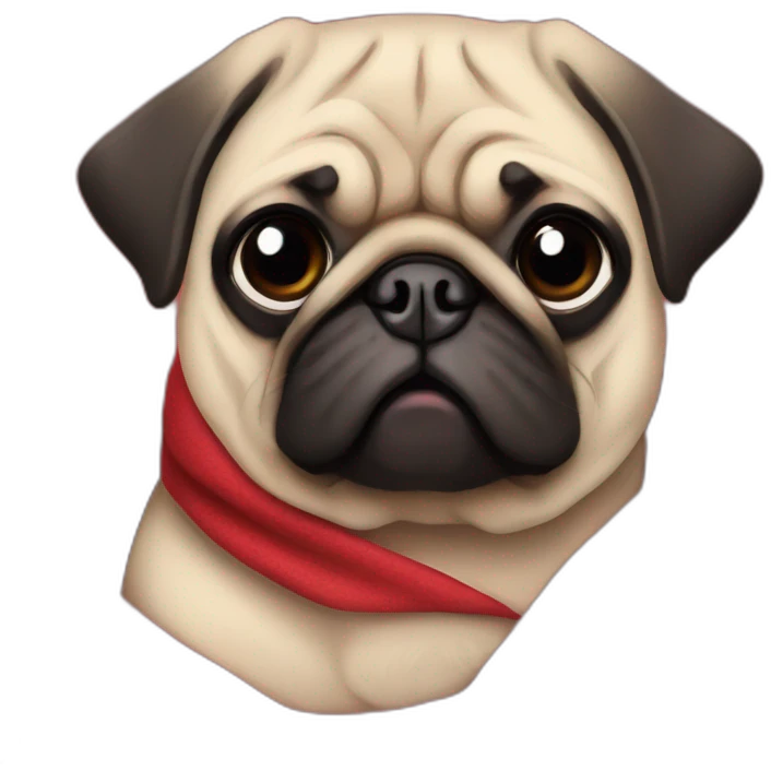 Pug with bow in red blanket emoji