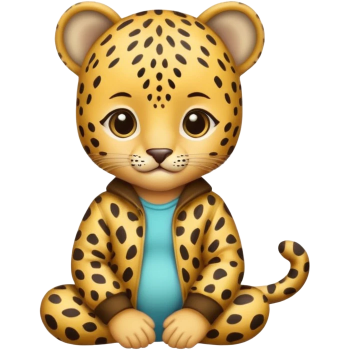 baby with leopard patterned clothes emoji