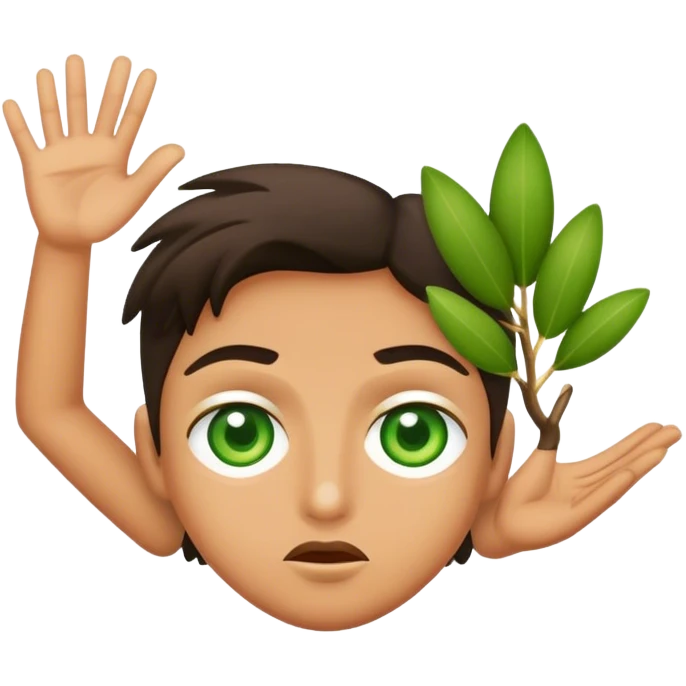 Olive skin green eye shrug emoji