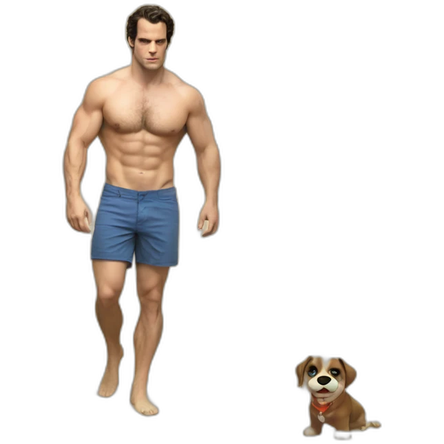 henry cavill in the beach wearing a shorts emoji