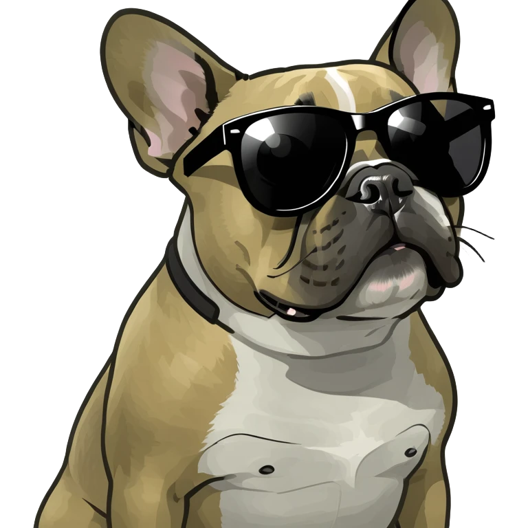 French bulldog with sunglasses  emoji