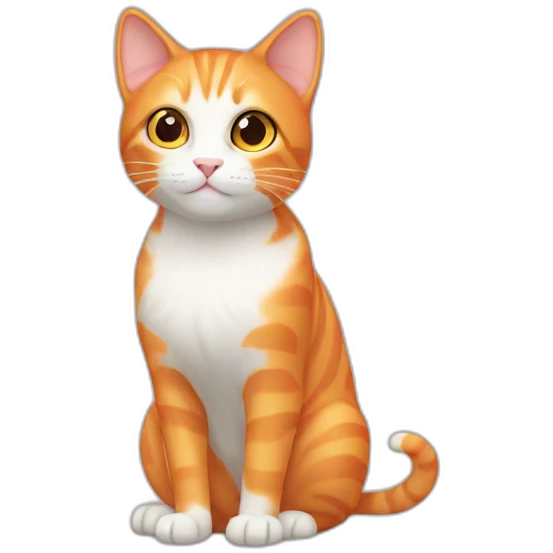 small orange cat kawaii style full body emoji