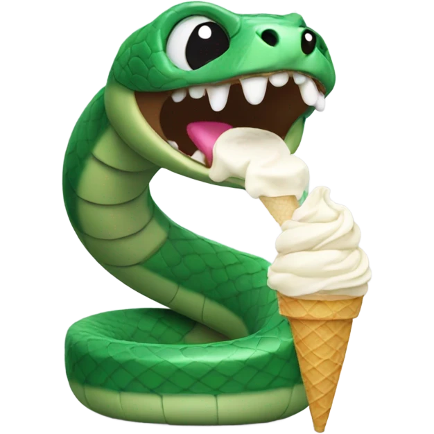 Snake eating ice cream emoji