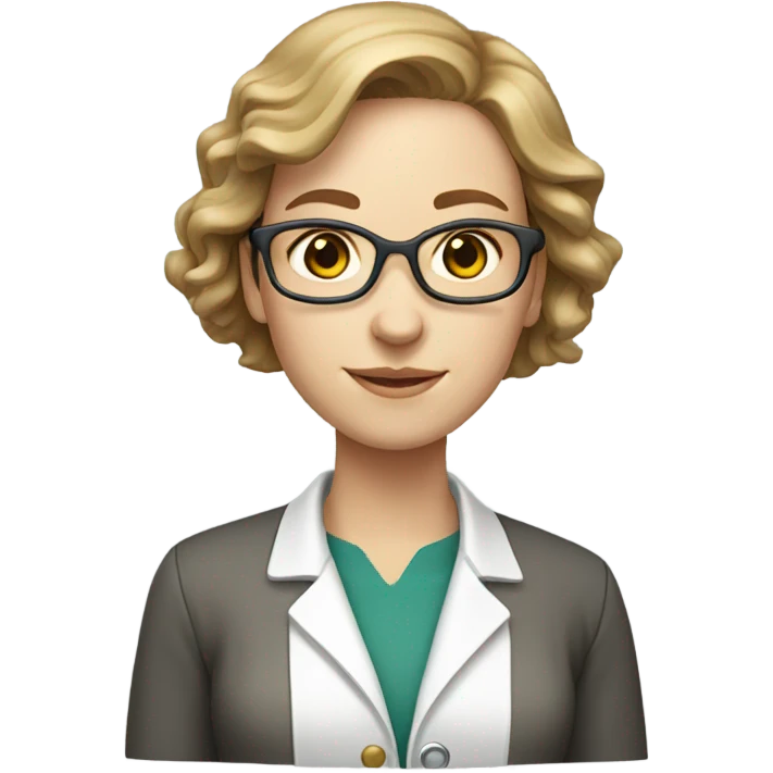 femail young biology professor with light brown hair and white skin  emoji