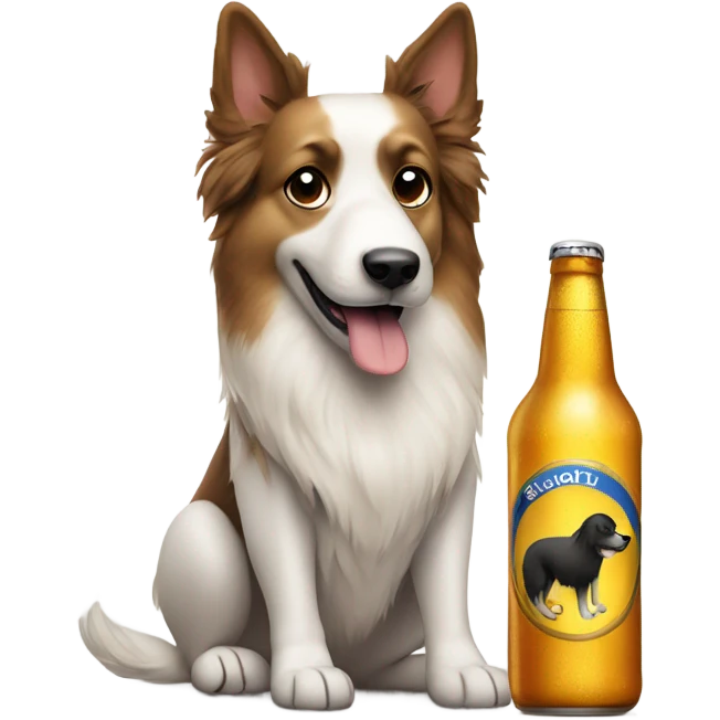 Dog with a beer emoji
