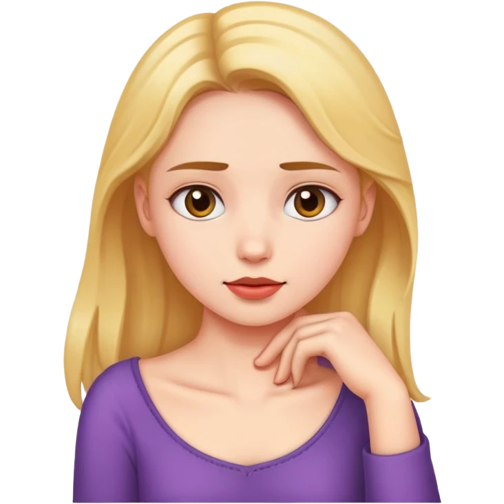 Girl holding neck emoji