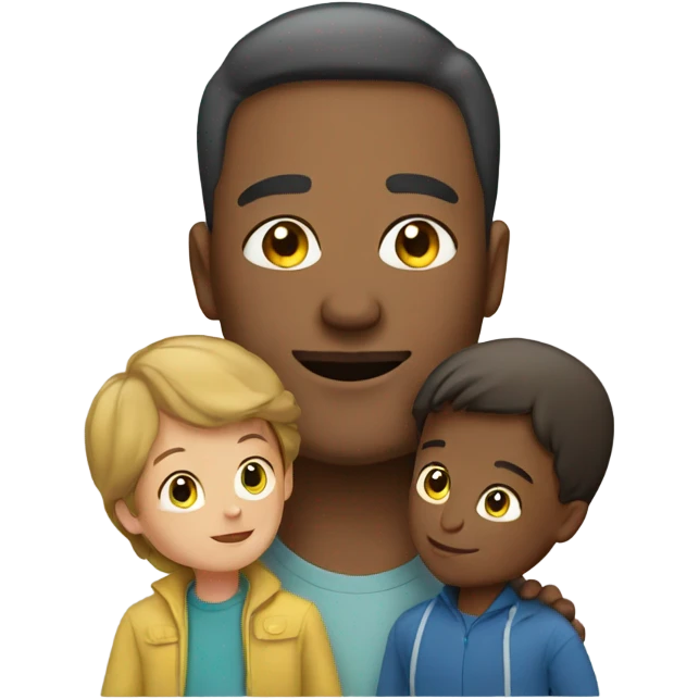 Man with 3 kids  emoji