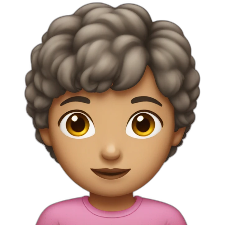 A girl with very short hair emoji