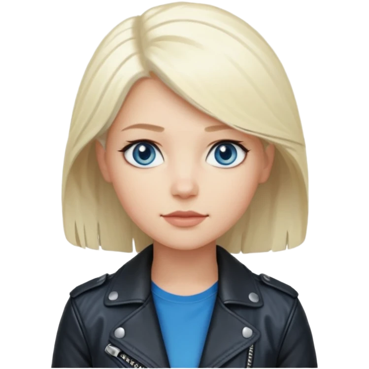 Emily Armstrong with platinum blonde hair, blue eyes emoji