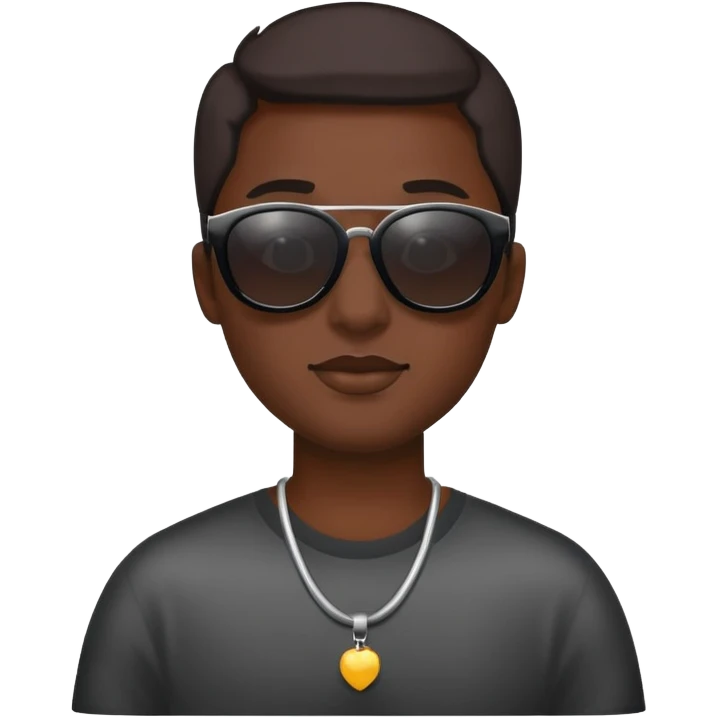 Black at wearing sunglasses emoji