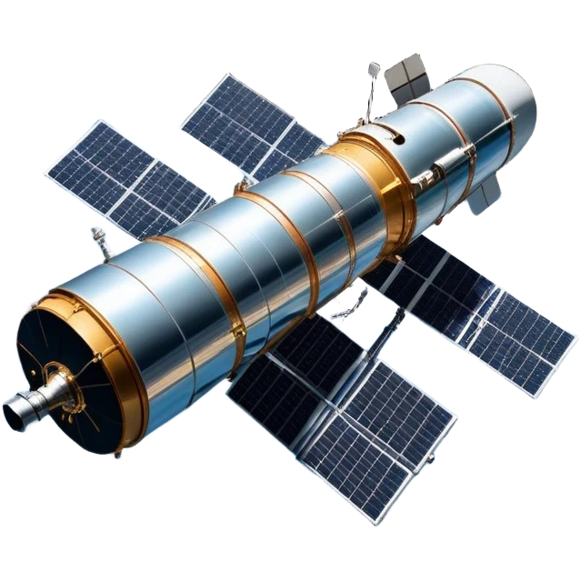  Cinematic Realistic Hubble Space Telescope – A majestic, ultra-detailed rendering of the Hubble Telescope floating above Earth. Its reflective metallic surface and vast solar panels stretch into the darkness, while the lens is pointed outward, capturing the mysteries of the cosmos. emoji