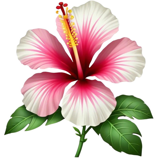 single white Hawaiian hibiscus, straight stem emoji