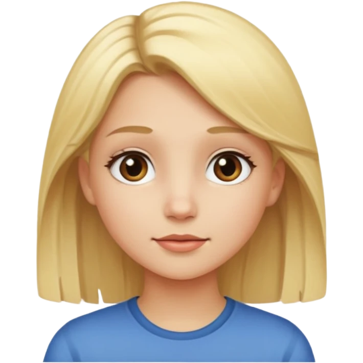 girl with blond hair face looking to the right   emoji