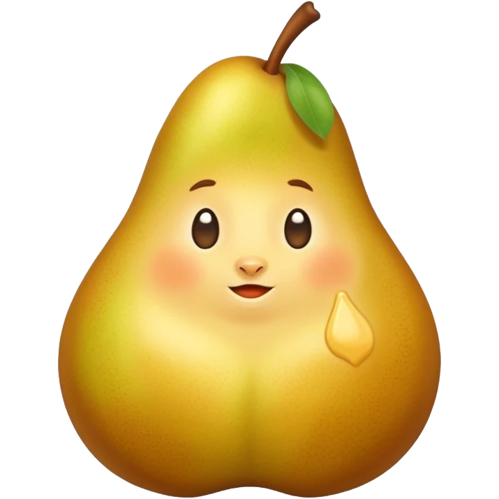 Birne mit Butter und süßen gesichg emoji