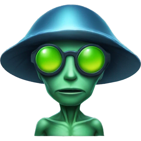 alien playero, con lentes de sol oscuro emoji