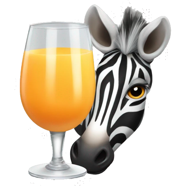 zebra drinking orange juice emoji