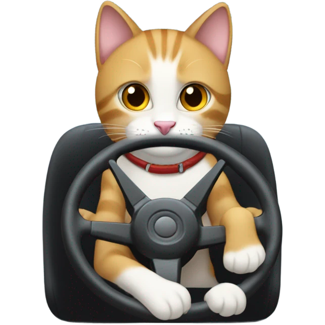 Cat driving a car  emoji