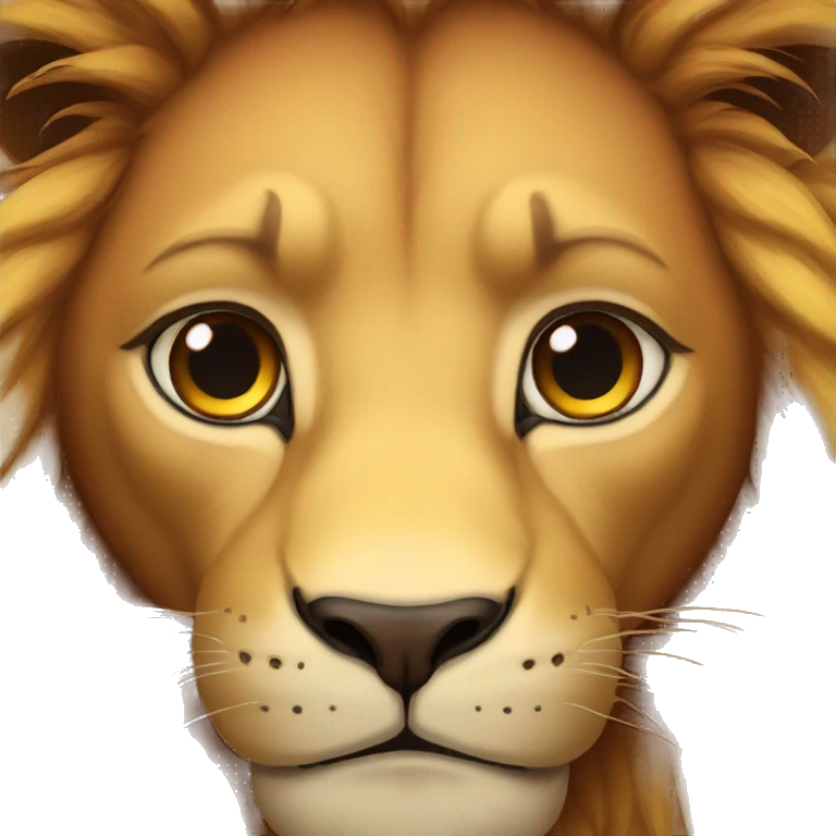 Lion au yeux rouge emoji