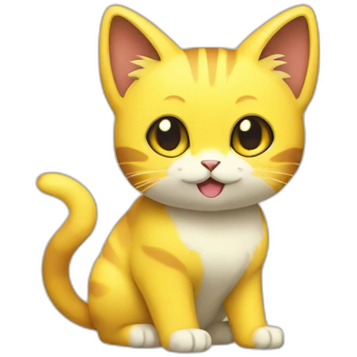 Sitting-bicolor-yellow-cat-electric-type-pokemon emoji
