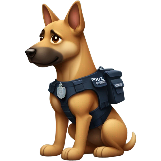 Police dog lifting weights emoji