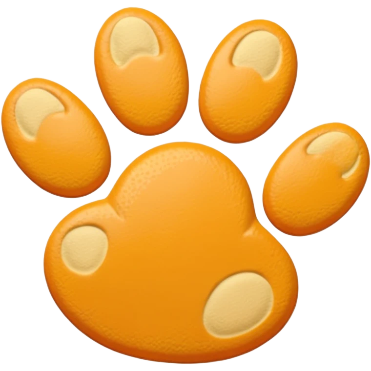 a very light pale pastel yellow-orange pawprint emoji