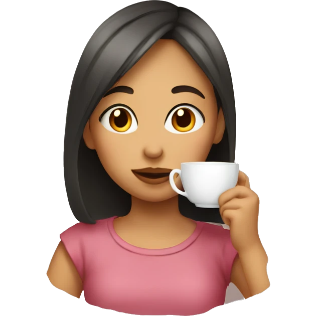 Girl sipping tea emoji