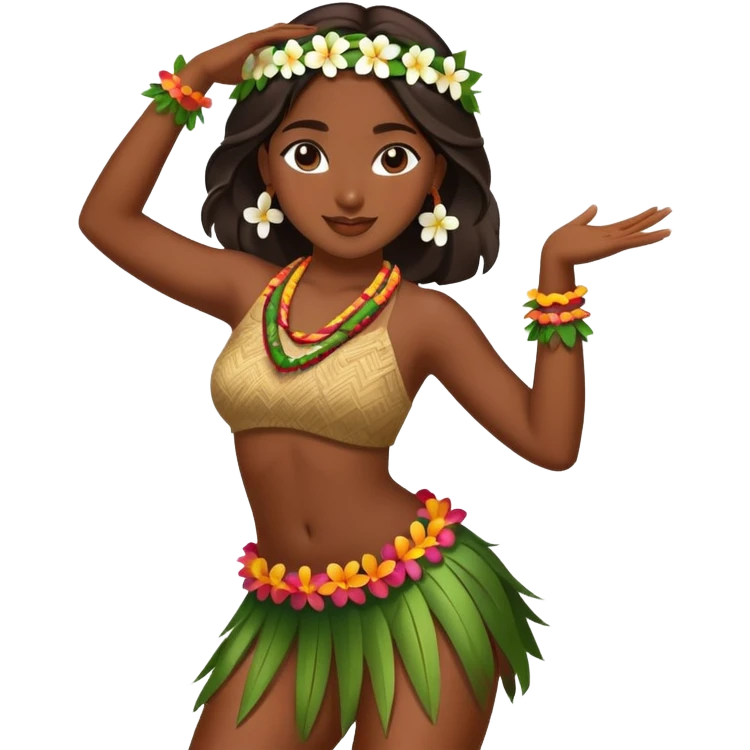 Beautiful Hawaiian girl dancing hula emoji