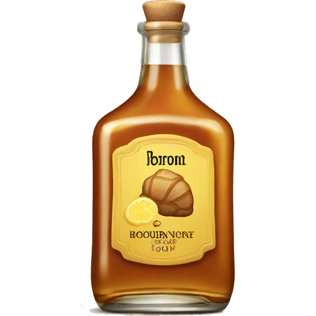 Bourbon bottle with ginger, Lemon and Honey emoji