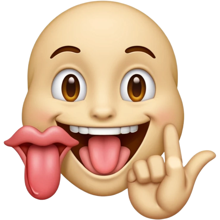 emoji with tongue out with hand in front emoji