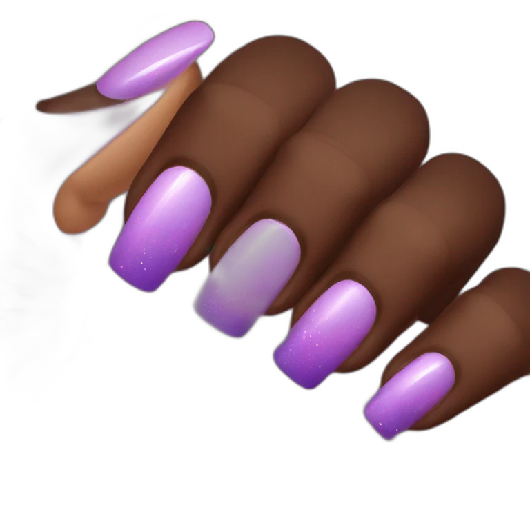 Messy applicated Nail polish on dark skin finger emoji