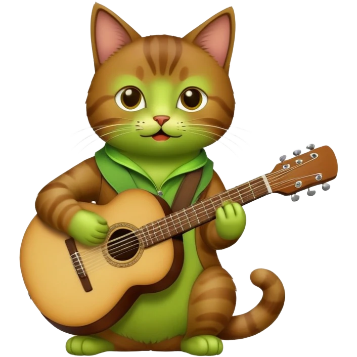 Cat that plays the guitar and isavocado emoji