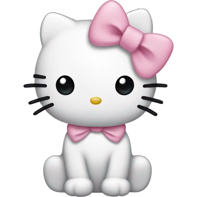Hello kitty with a light pink bow emoji