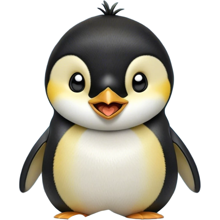 Cinematic Cute Yawning Emperor Penguin Portrait Emoji, Head tilted slightly with a dramatic, wide-open yawn, showcasing smooth, downy feathers with a striking contrast and sleepy, half-closed eyes, Simplified yet irresistibly adorable features, highly detailed, glowing with a soft, cozy polar glow, high shine, relaxed yet expressive, stylized with a touch of whimsical charm, soft glowing outline, capturing the essence of a drowsy yet affectionate arctic guardian that seems ready to stretch out and nap! emoji