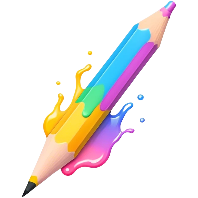 pastel melted pencil emoji