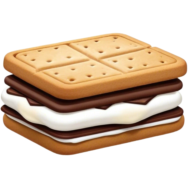 Burgundy smores cookie sandwich isolated  emoji