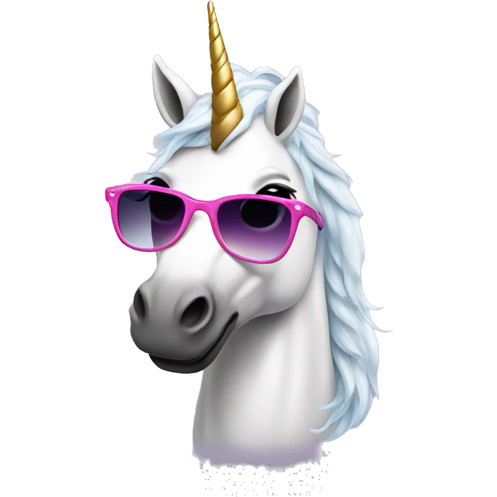 Unicorn with sunglasses emoji