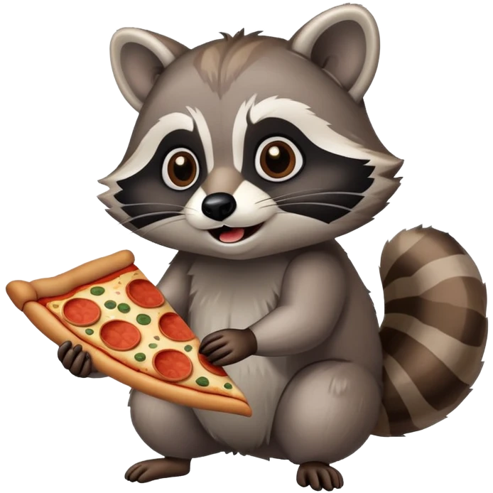 Raccoon eating pizza  emoji