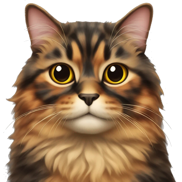 Fluffy tortoiseshell cat  emoji