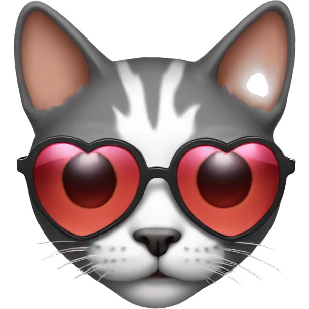 A head of a cat with heart sunglasses  emoji