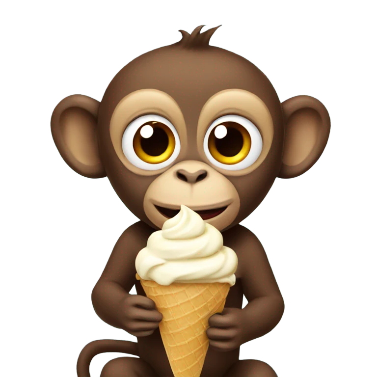 Monkey eating ice cream emoji