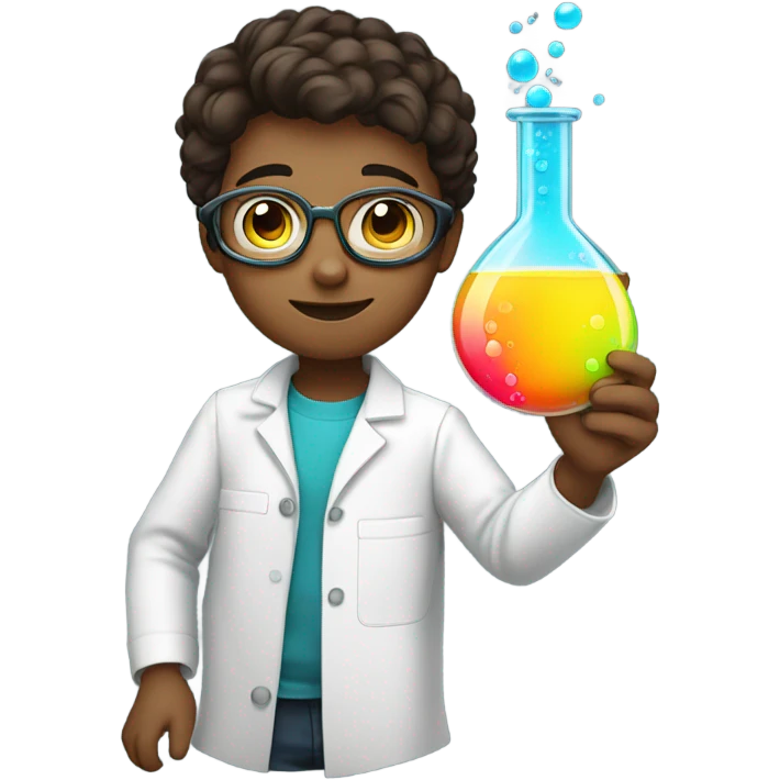 Science and a boy emoji