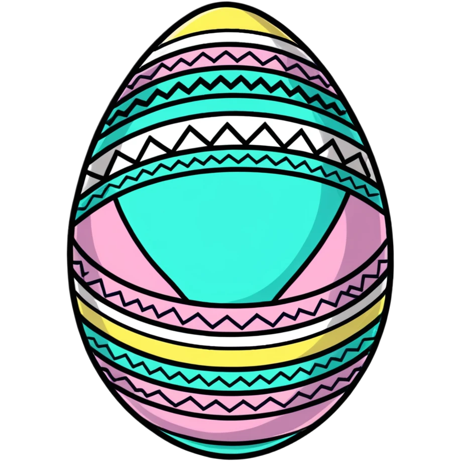 A festive Easter egg with decorative patterns and pastel colors emoji
