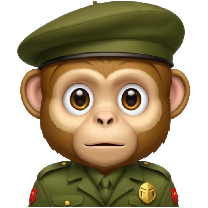 Monkey wearing green beret emoji